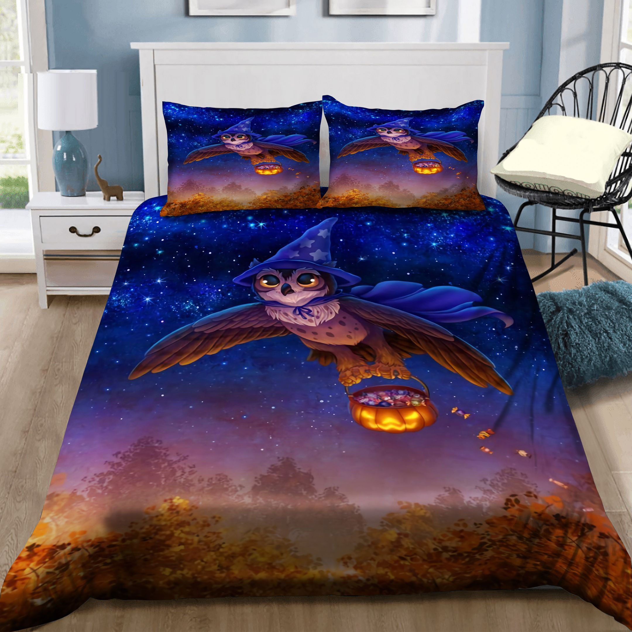 Happy Halloween Owl Bedding Set
