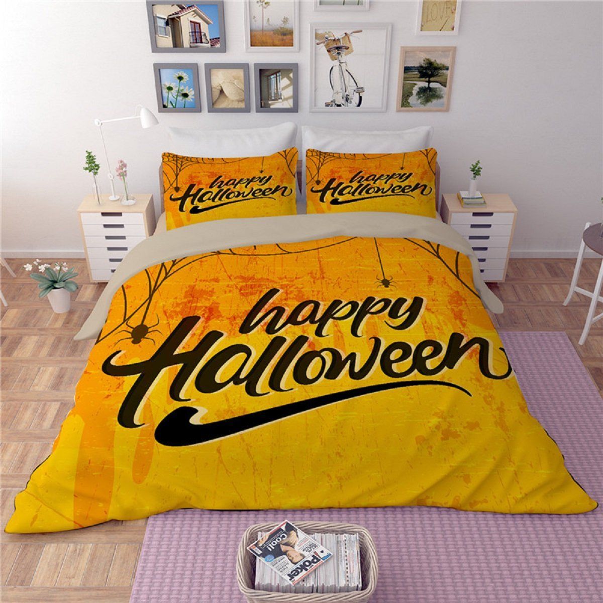 Happy Halloween Yellow Bedding Set
