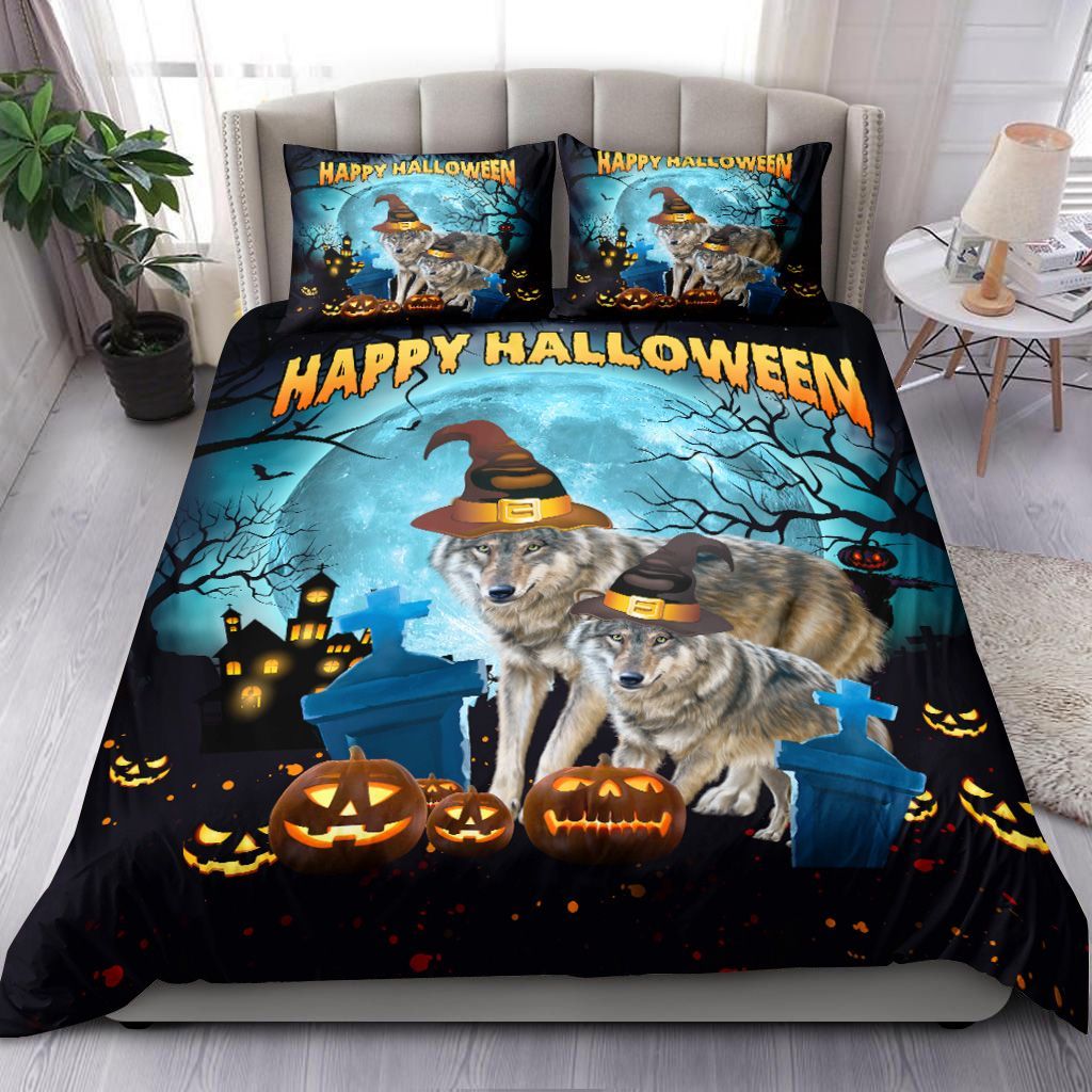 Happy Hallowen Wolf Bedding Set