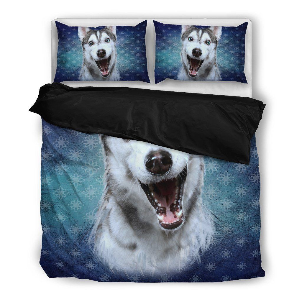 Happy Husky Dog Themed Bedding Set