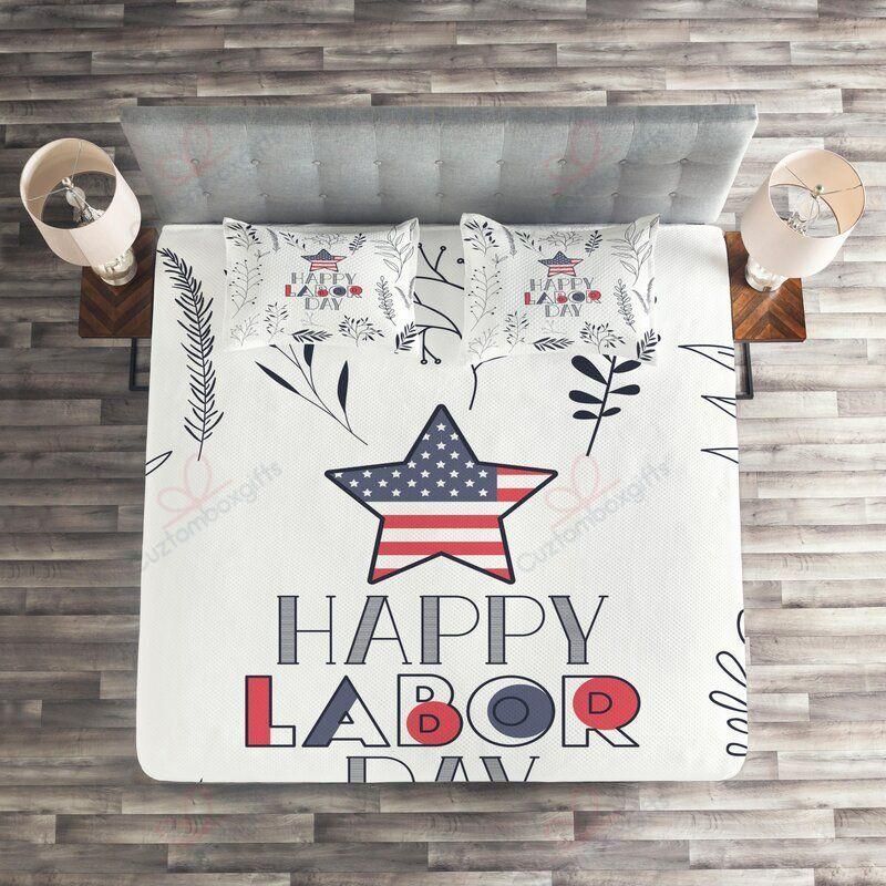 Happy Labor Day Printed Bedding Set