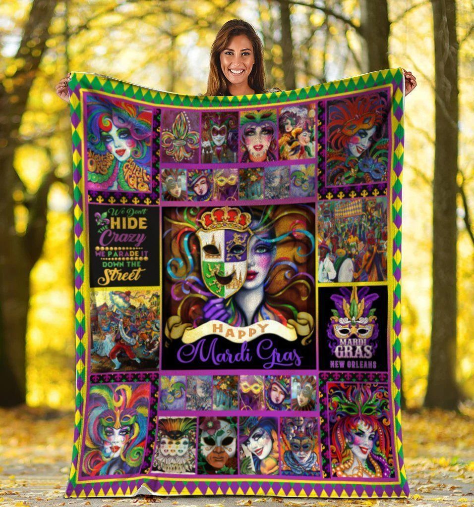 Happy Mardi Gras New Orleans Soft Fleece Blanket