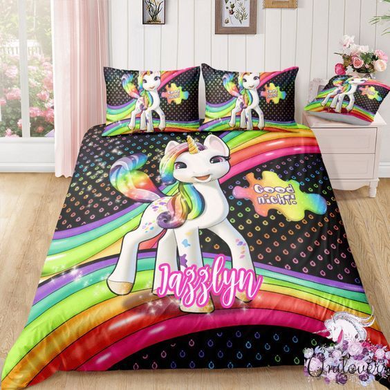 Happy Rainbow Unicorn Bedding Set