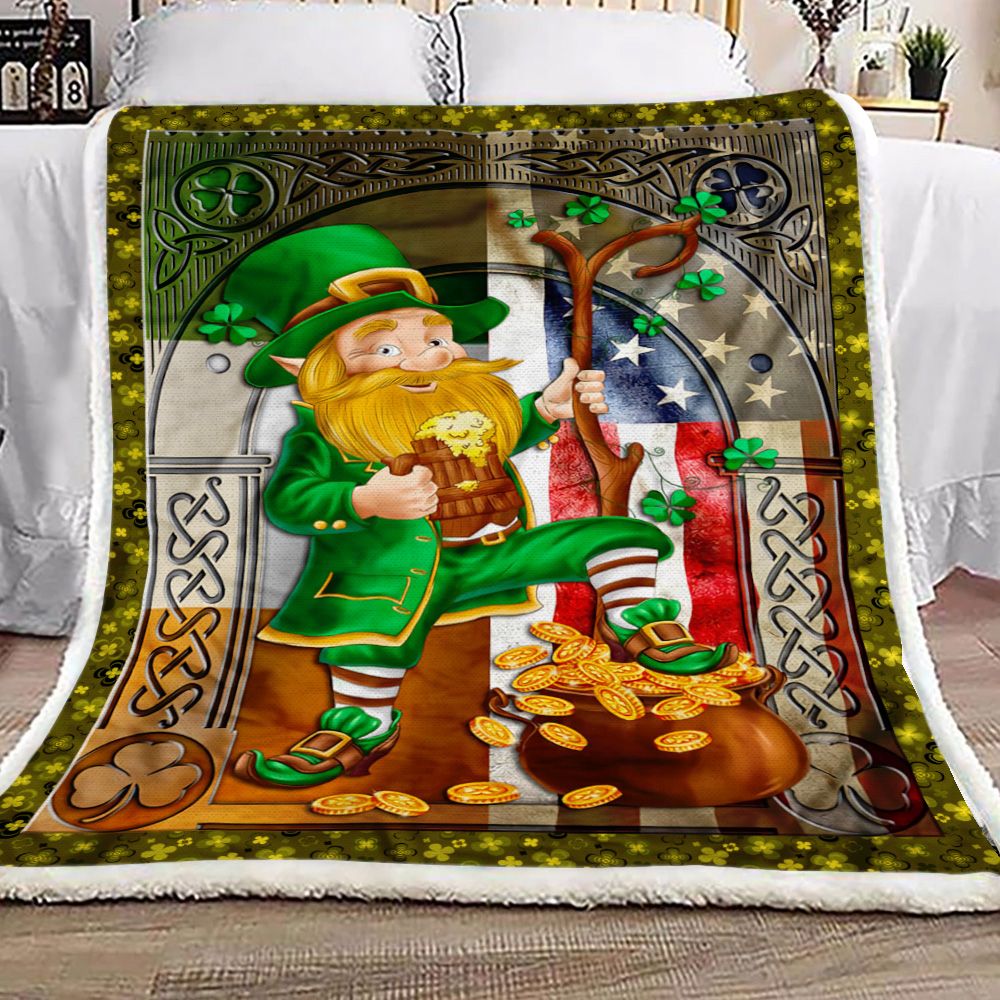 Happy Saint Patricks Day Irish American Fleece Blanket