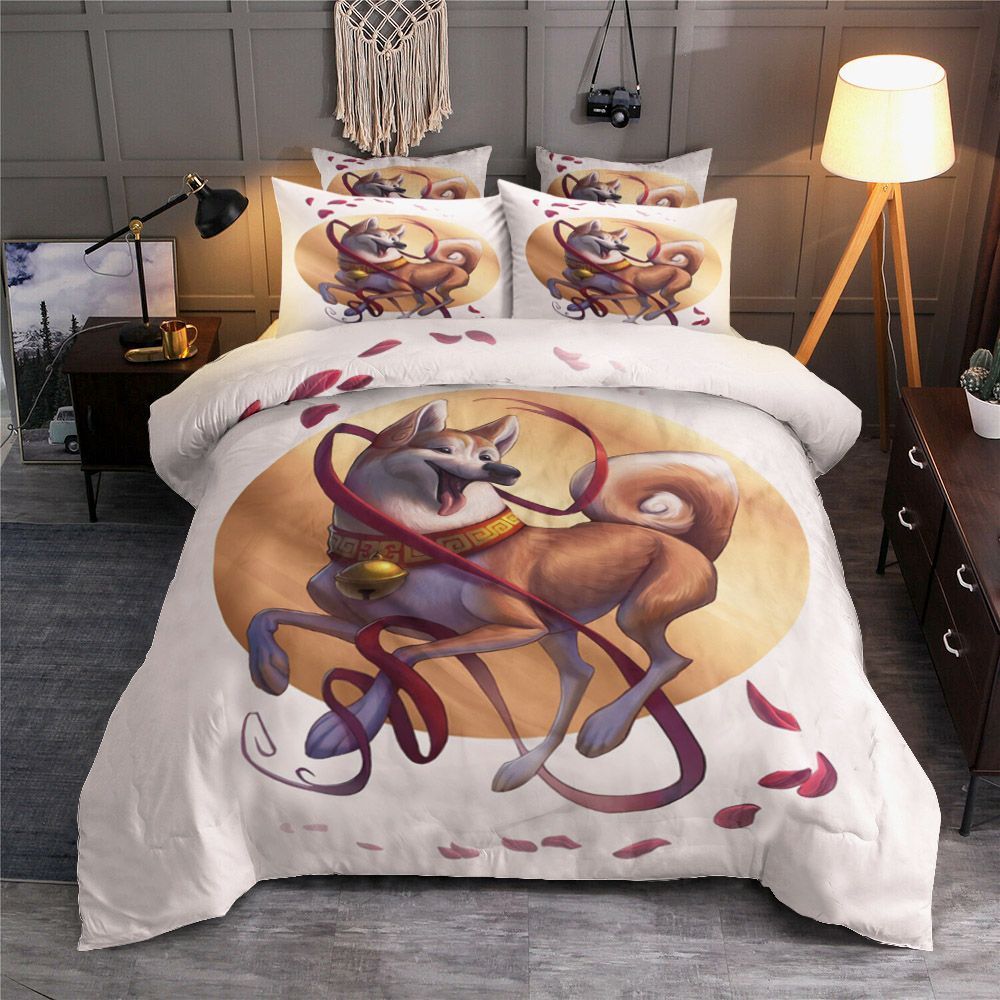 Happy Shiba Dog Bedding Set