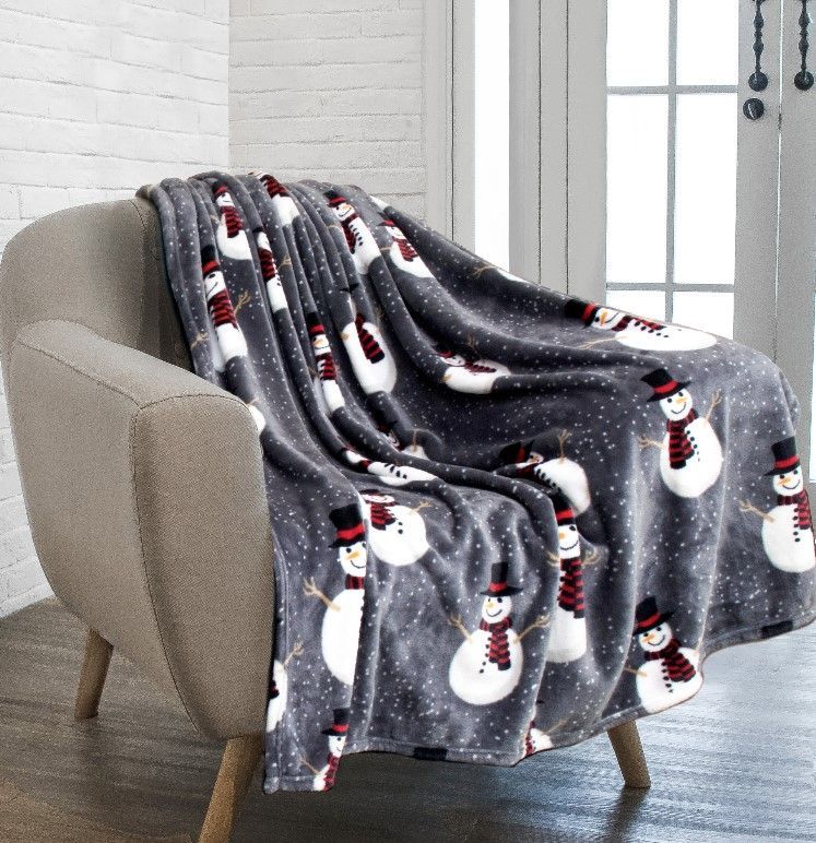 Happy Snowman Sherpa Fleece