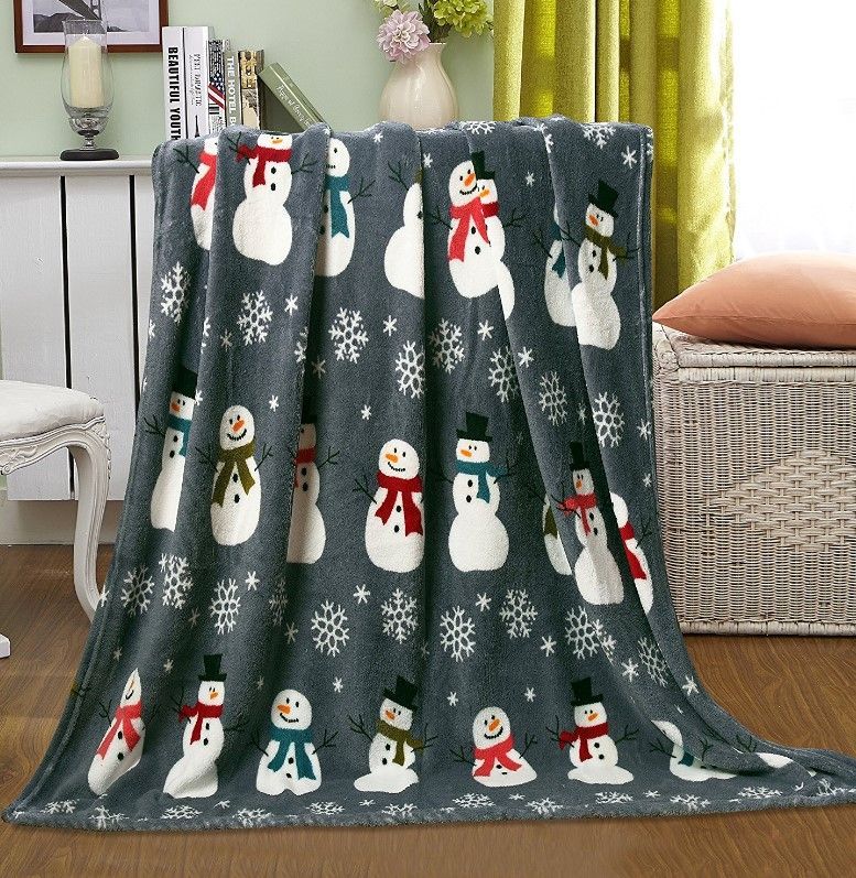 Happy Snowman Sherpa Fleece