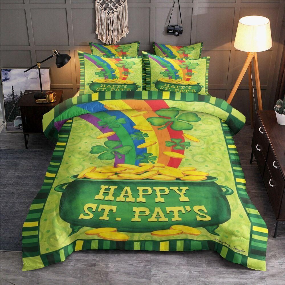 Happy St Pat’s Rainbow With Coins St Patrick’s Day Bedding Set