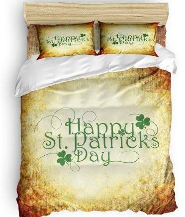 Happy St Patrick’s Day With Shamrock Design Bedding Set