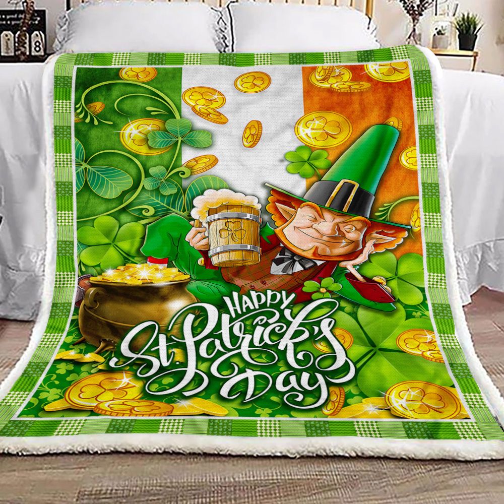 Happy St Patricks Day Irish Fleece Blanket
