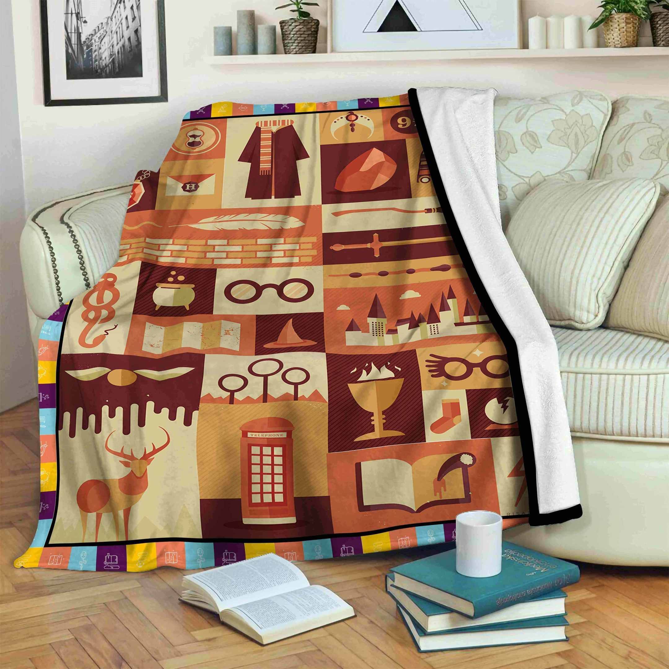 Harry-Potter Sherpa Fleece Blanket Sleepy