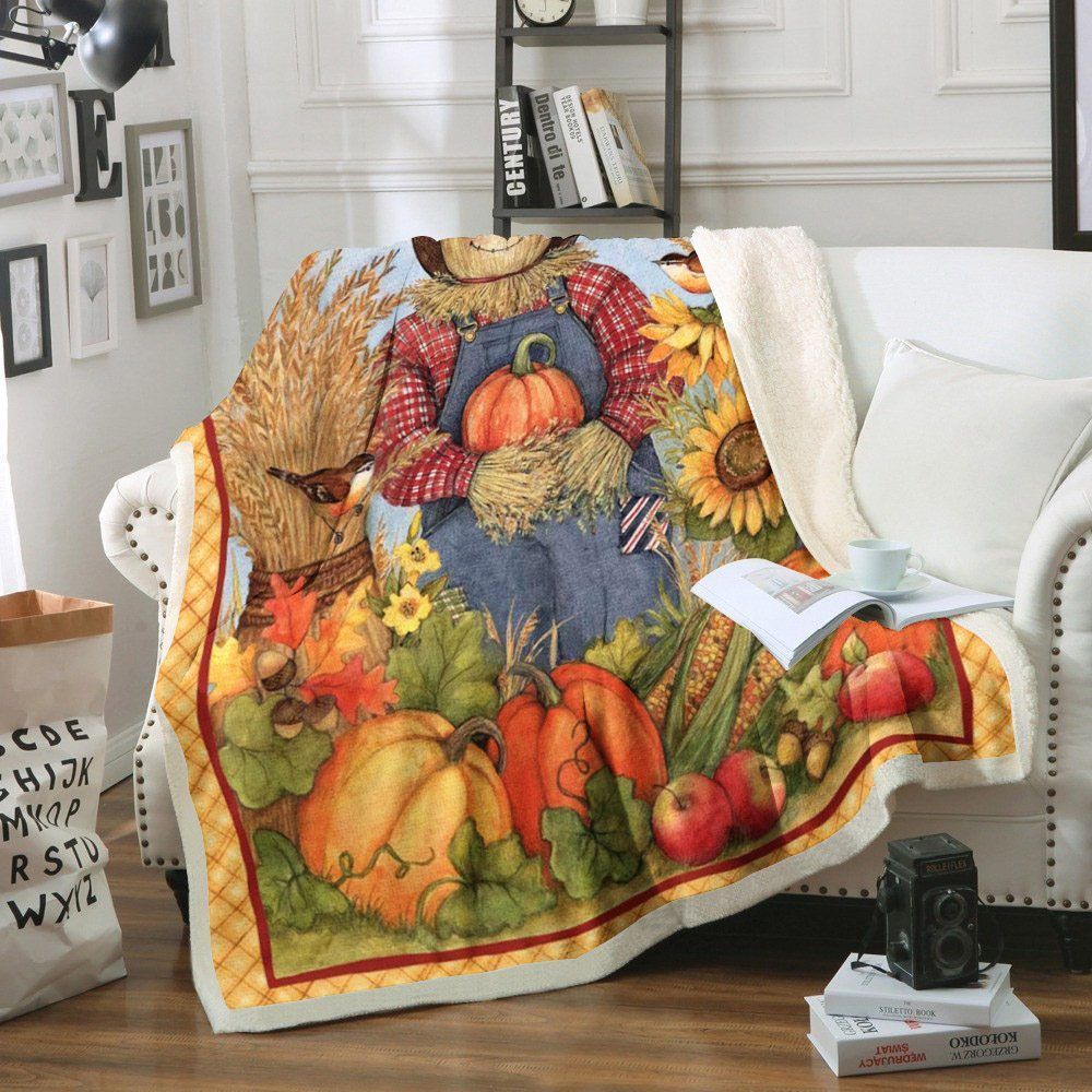Harvest Autumn Sherpa Fleece Blanket