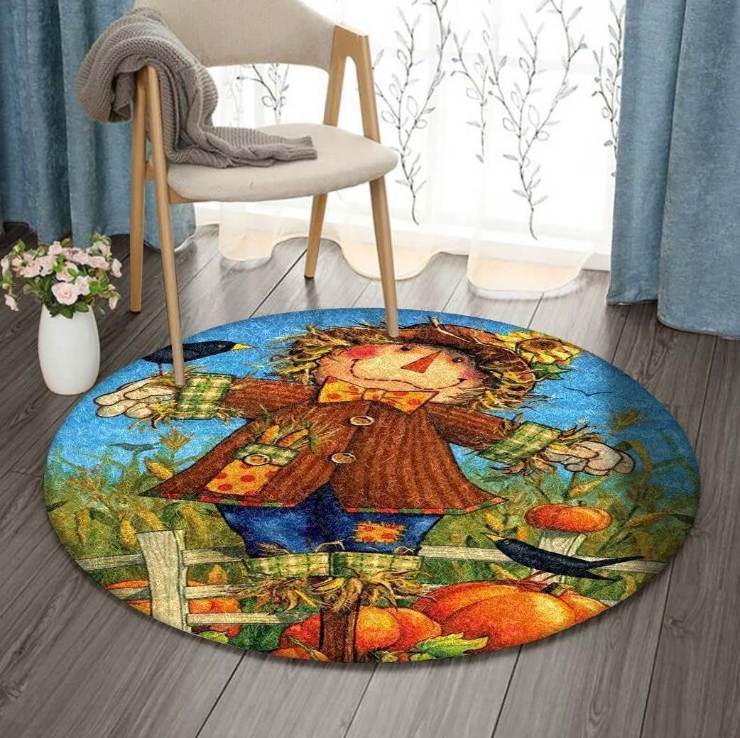 Harvest Pumpkin Round Carpet