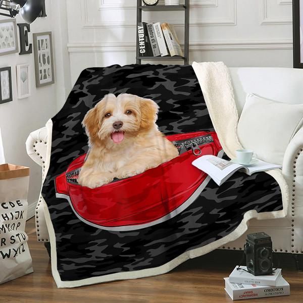 Havanese Dog Sherpa Fleece Blanket