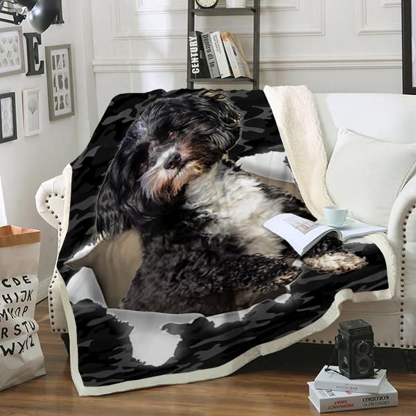 Havanese Dog Sherpa Fleece Blanket