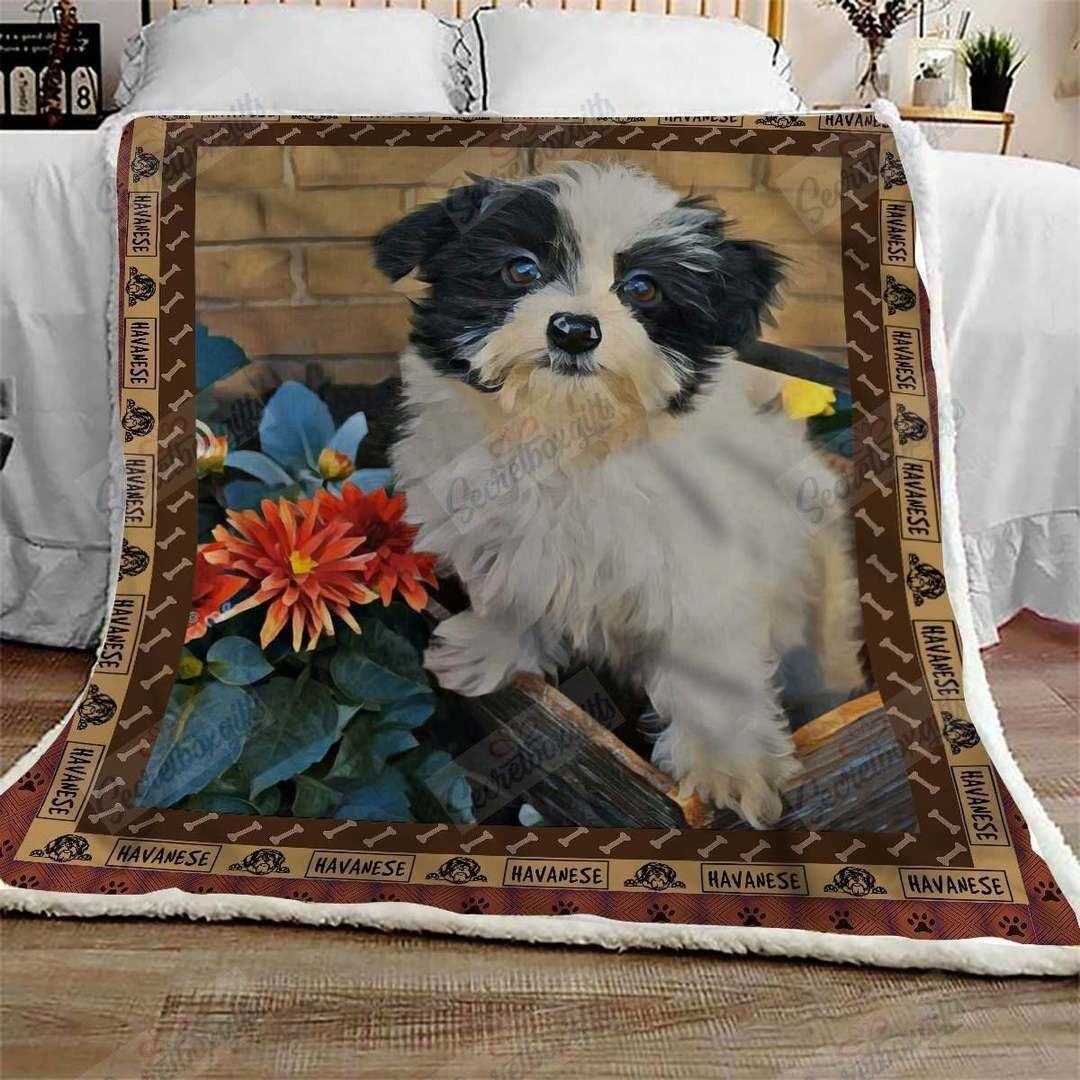 Havanese Garden Fleece Blanket
