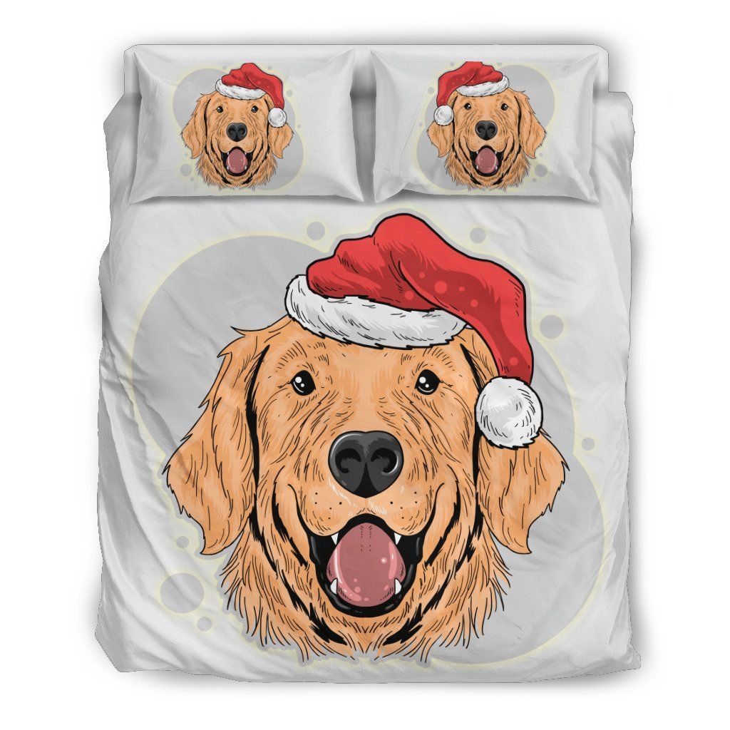 Have A Golden Christmas For Golden Retriever Lovers Dog Themed Bedding Set
