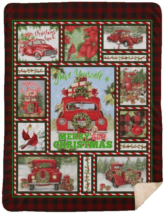 Have Yourself A Merry Little Christmas Sherpa Fleece Blanket