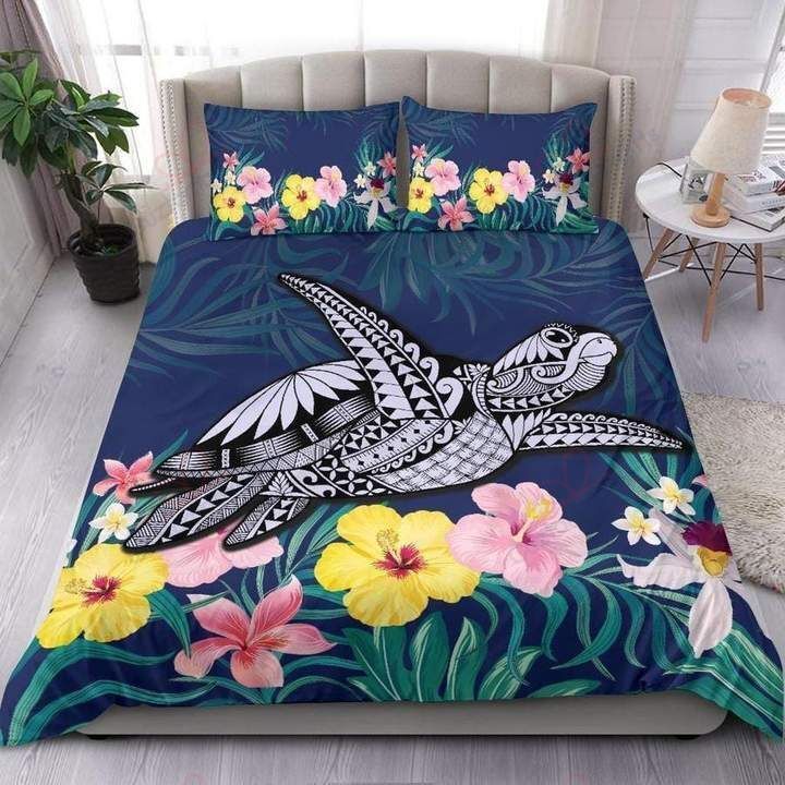 Hawaii Big Turtle Flower Bedding Set