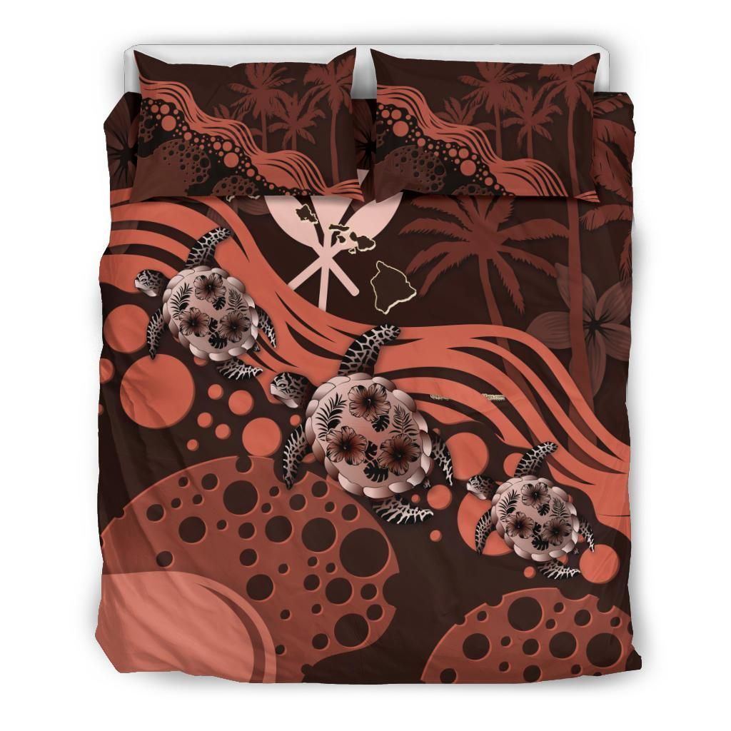 Hawaii Brown Turtle Hibiscus Bedding Set