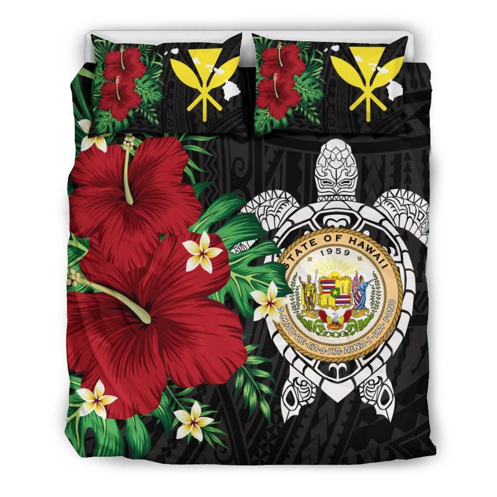 Hawaii Coast Of Arm Turtle Hibiscus Bedding Set