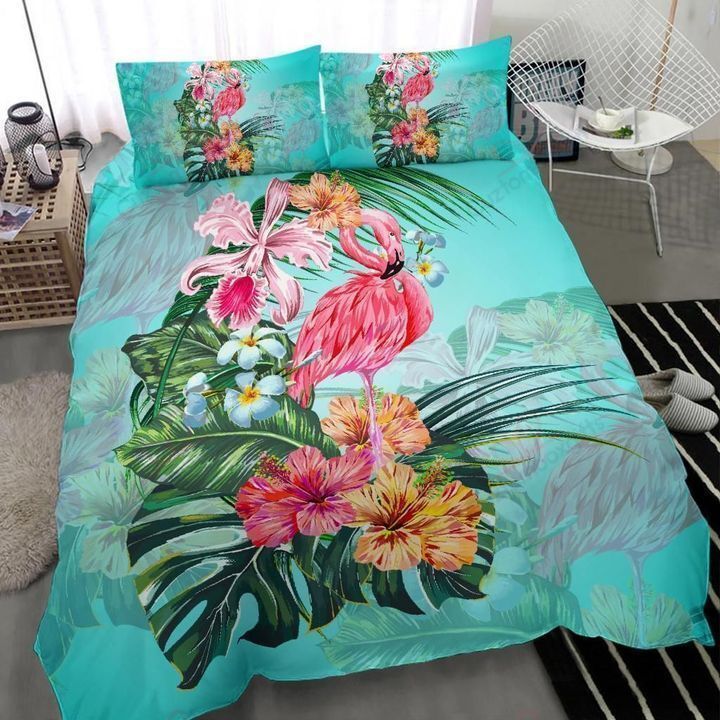 Hawaii Flamingo Tropical Bedding Set