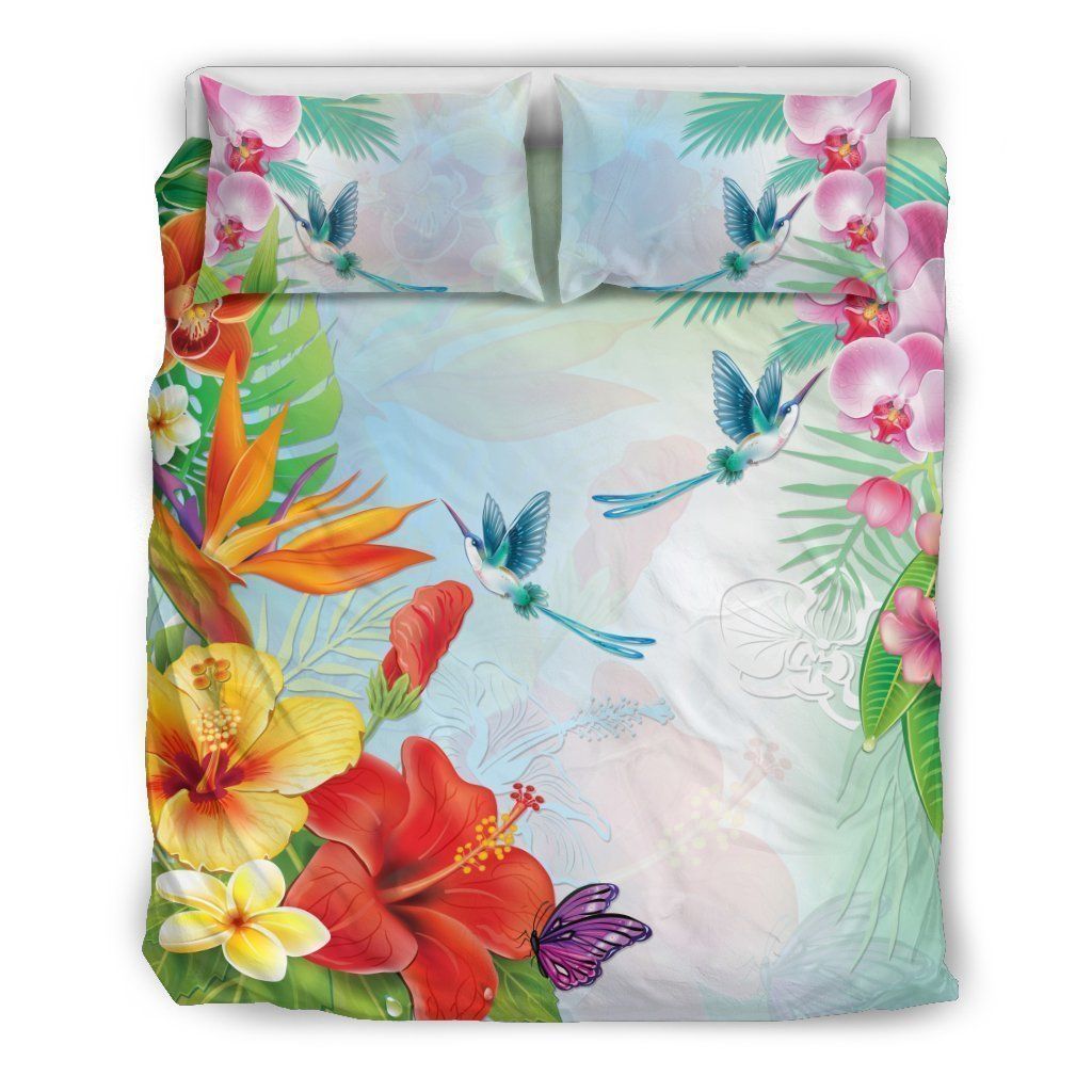 Hawaii Hibiscus And Plumeria Bedding Set