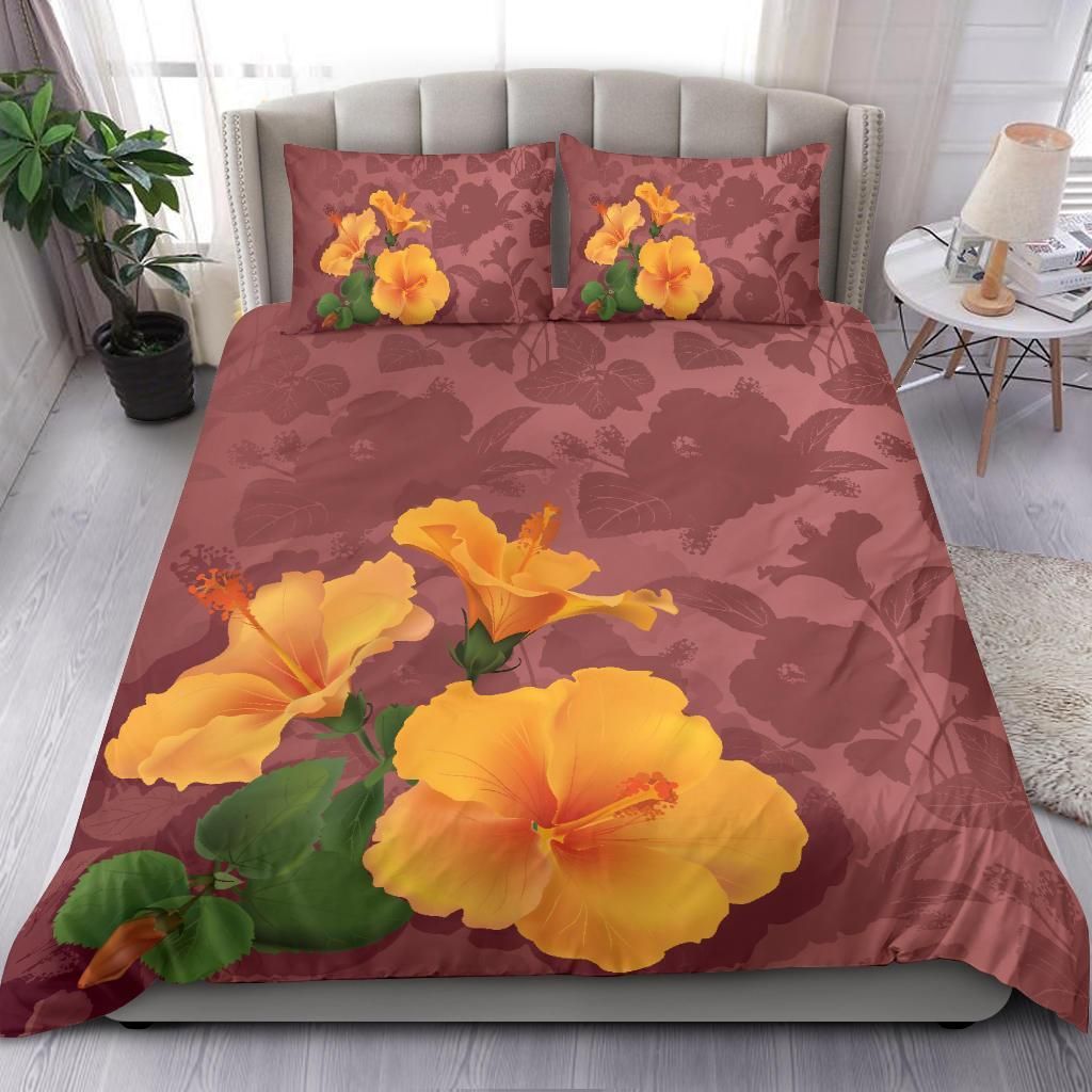 Hawaii Hibiscus Pink Bedding Set