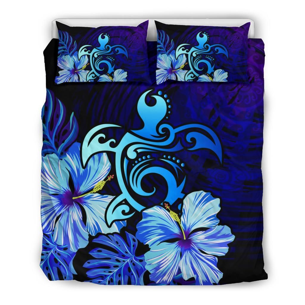 Hawaii Hibiscus Tropical Deep Ocean Turtle Sea Bedding Set
