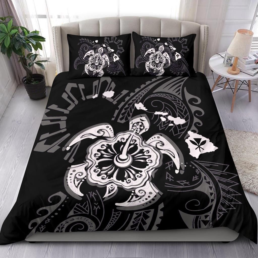 Hawaii Hibiscus Turtle White Bedding Set