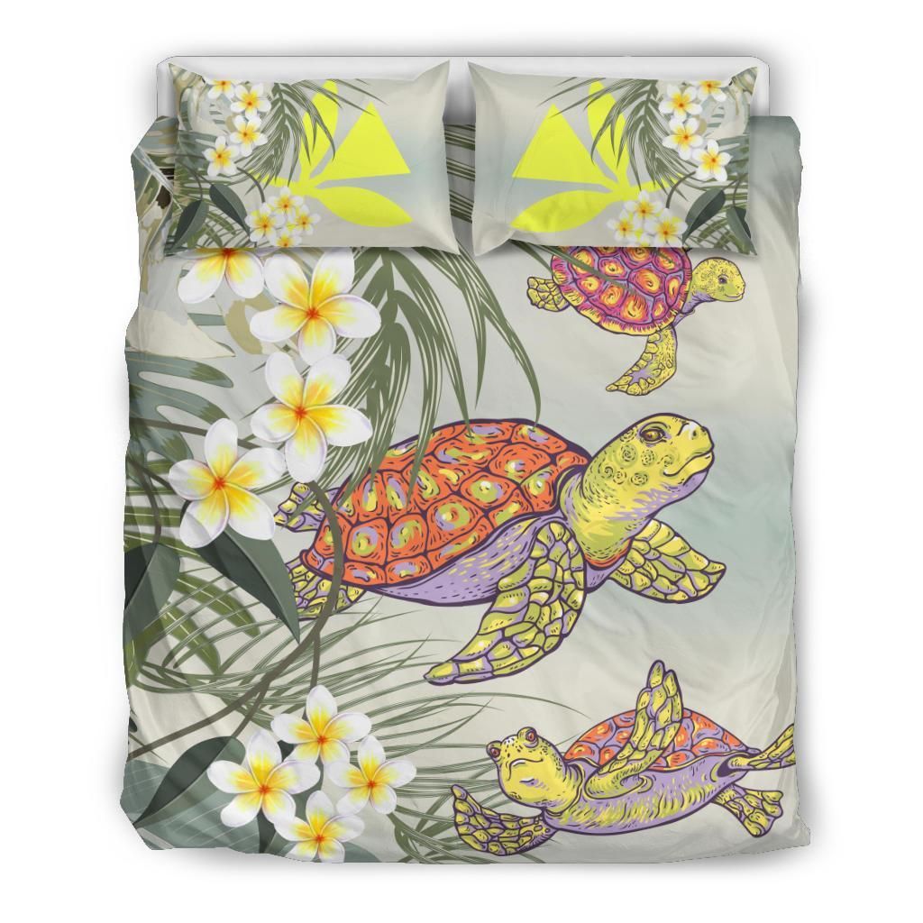 Hawaii Honu Chibi Sea Plumeria Bedding Set