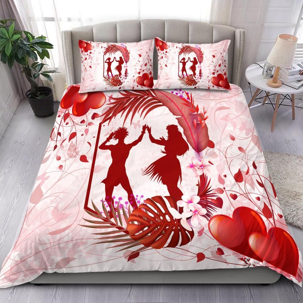 Hawaii Hula Dance Couple Love Valentine Cud Style Bedding Set