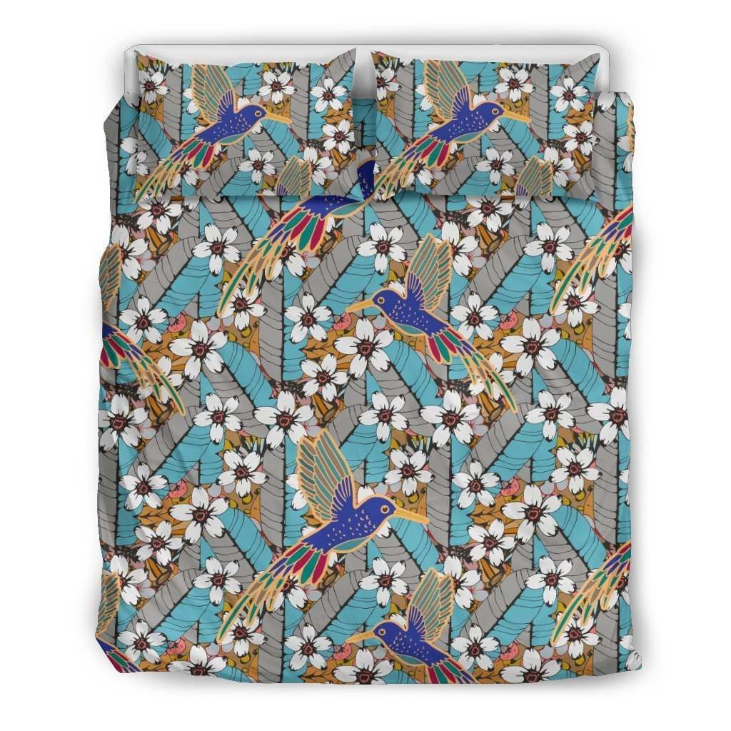 Hawaii Humming Birds Pattern Bedding Set