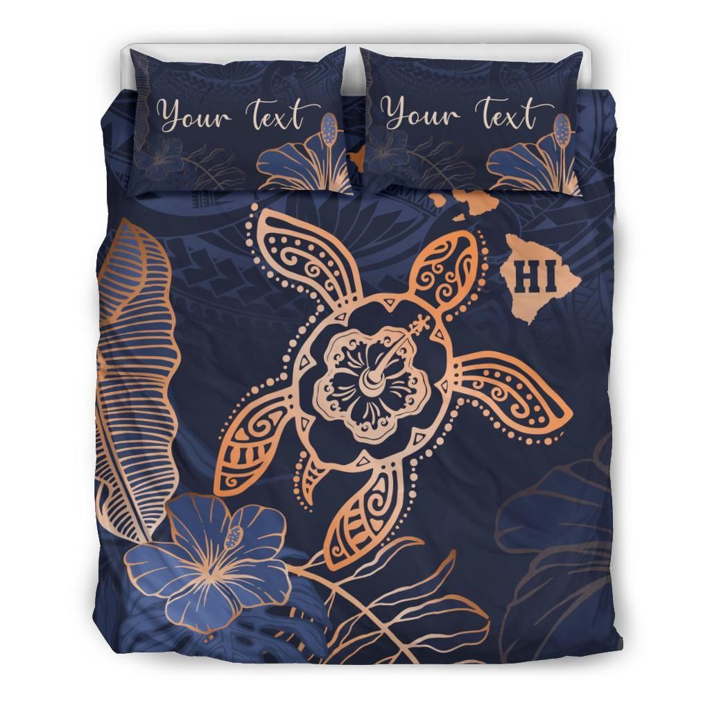 Hawaii Kakau Polynesian Turtle Map Bedding Set
