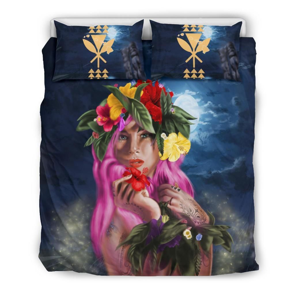 Hawaii Kanaka Colorful Hula Girl Bedding Set