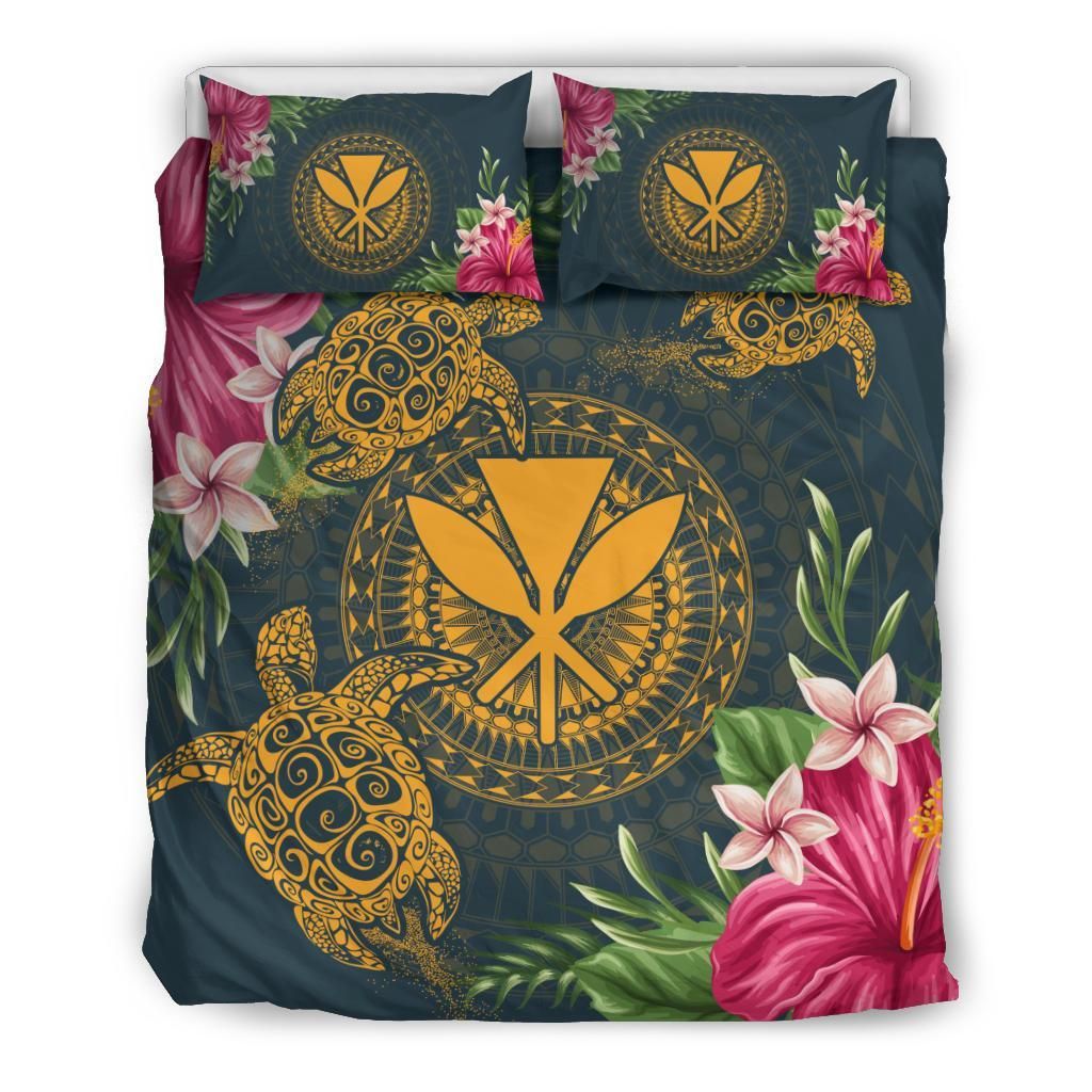Hawaii Kanaka Turtle Hibiscus Plumeria Alena Style Bedding Set