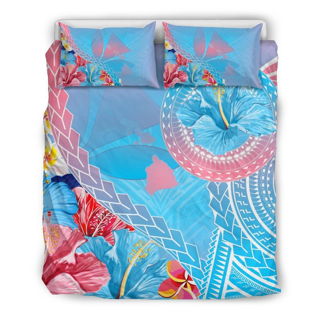 Hawaii Map Sweet Dream Kanaka Polynesian Hibiscus Bedding Set