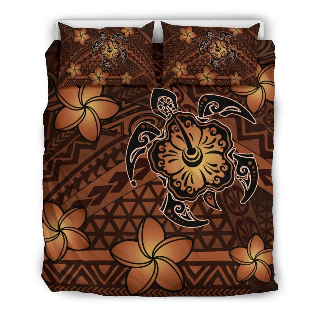Hawaii Mix Polynesian Turtle Plumeria Bedding Set