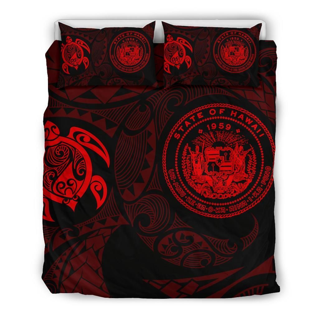 Hawaii Polynesian Coat Of Arms Turtle Bedding Set