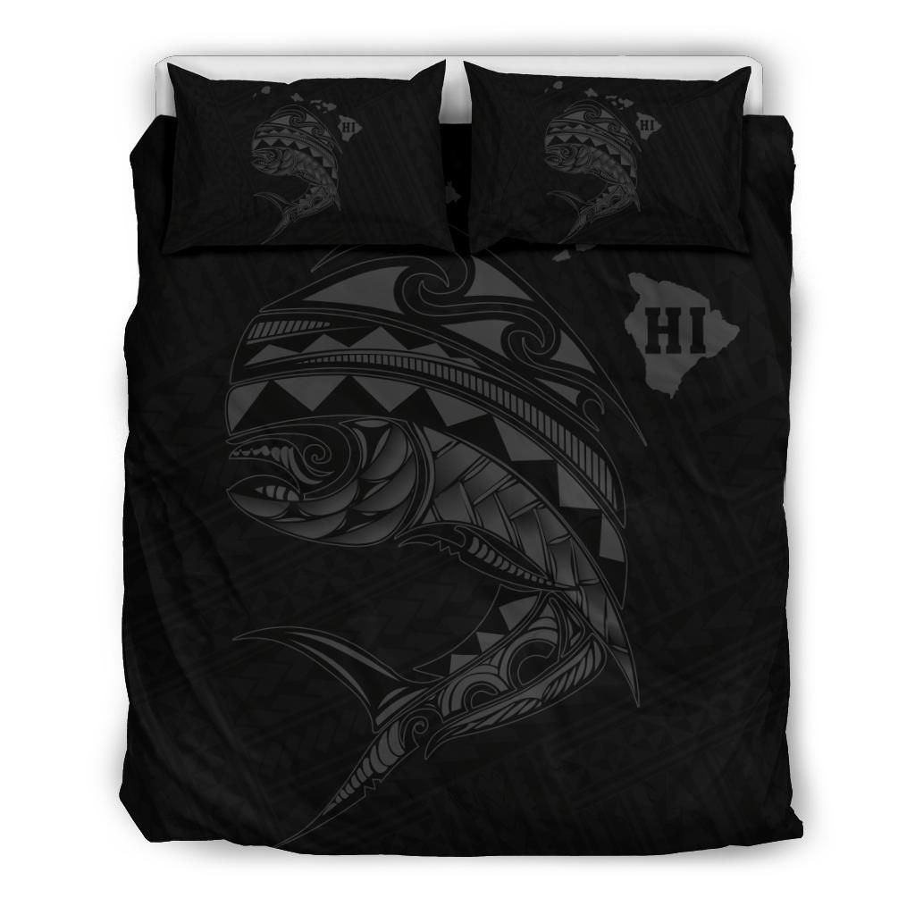Hawaii Polynesian Mahi mahi Common Dolphinfish Grey Bedding Set