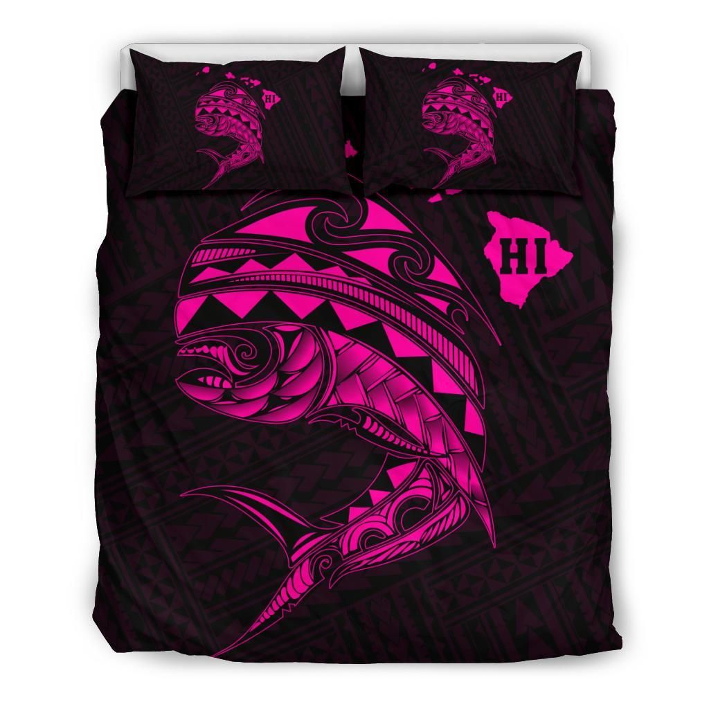 Hawaii Polynesian Mahi mahi Common Dolphinfish Pink Bedding Set