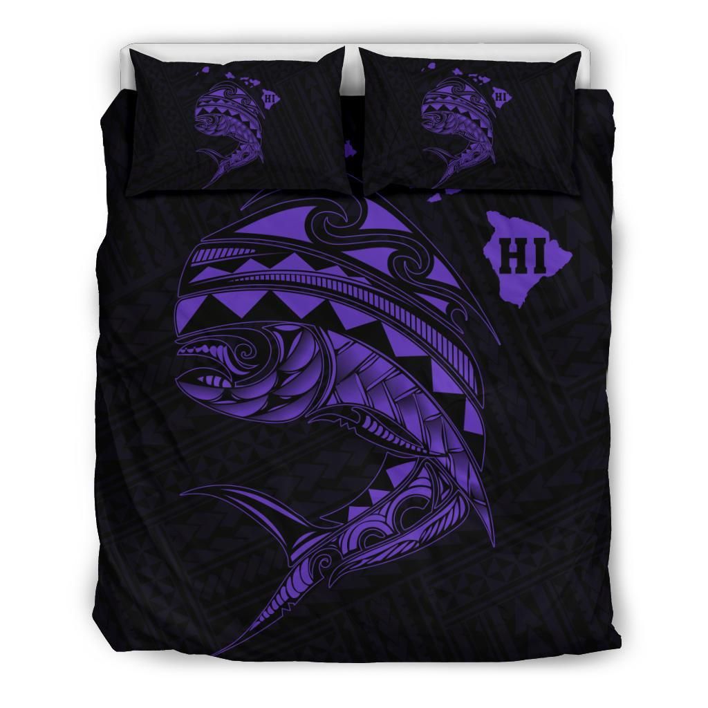 Hawaii Polynesian Mahi mahi Common Dolphinfish Purple Bedding Set
