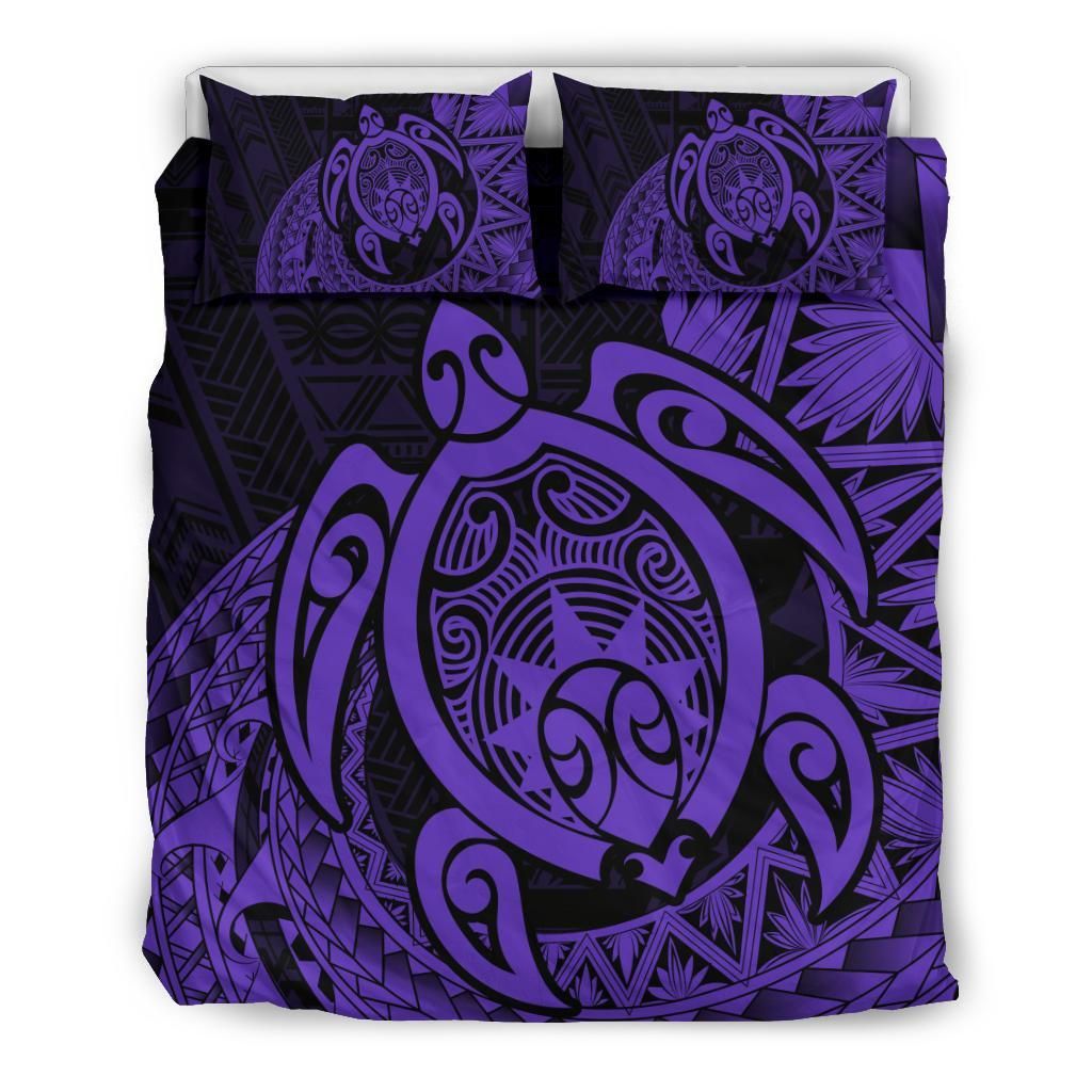 Hawaii Polynesian Turtle Daria Style Purple Bedding Set