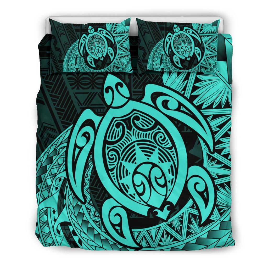 Hawaii Polynesian Turtle Daria Style Turquoise Bedding Set