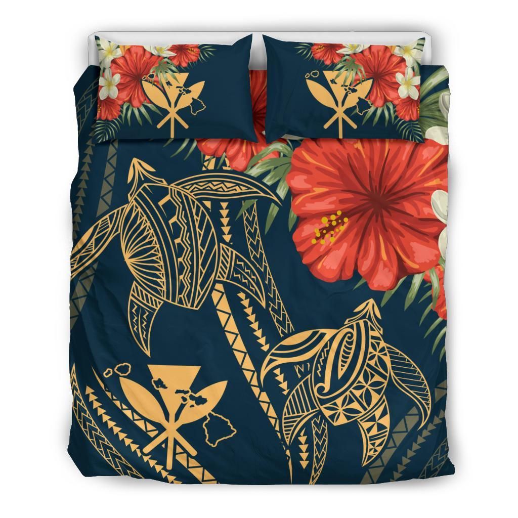 Hawaii Polynesian Turtle Hibiscus Nolan Style Bedding Set