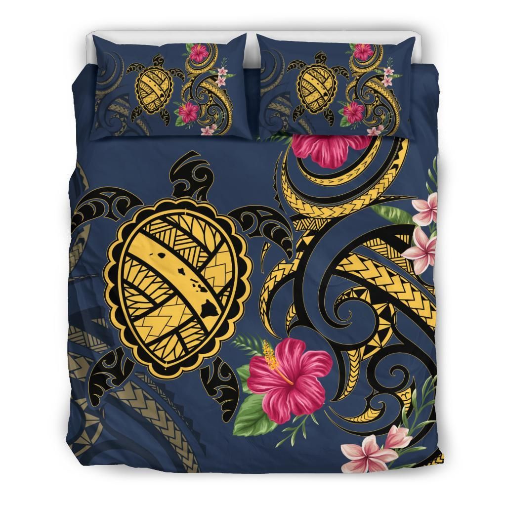 Hawaii Polynesian Turtle Hibiscus Plumeria Nane Style Bedding Set