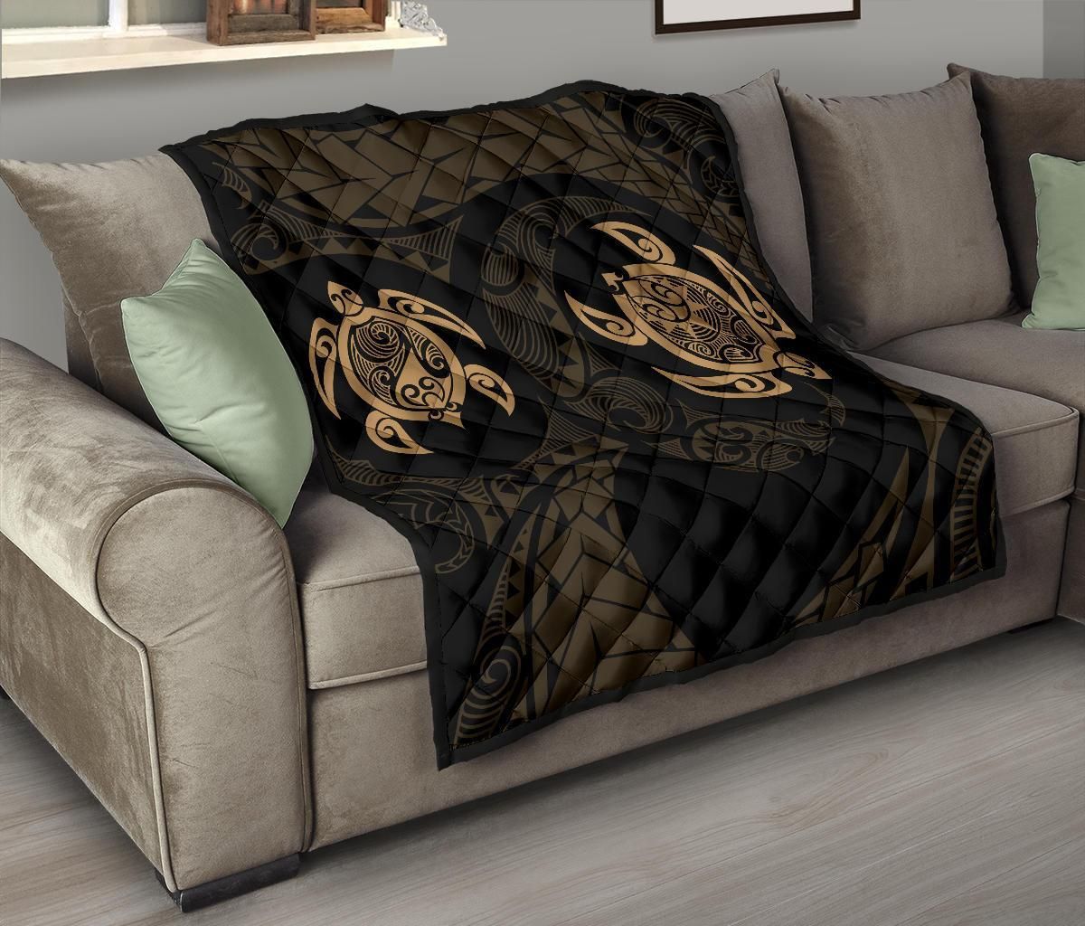 Hawaii Polynesian Turtle Premium Quilt GoldAH J7 DHC221110109DD