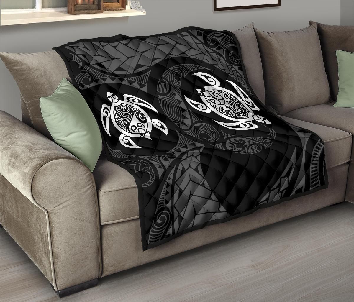 Hawaii Polynesian Turtle Premium Quilt White J7 DHC221110114DD