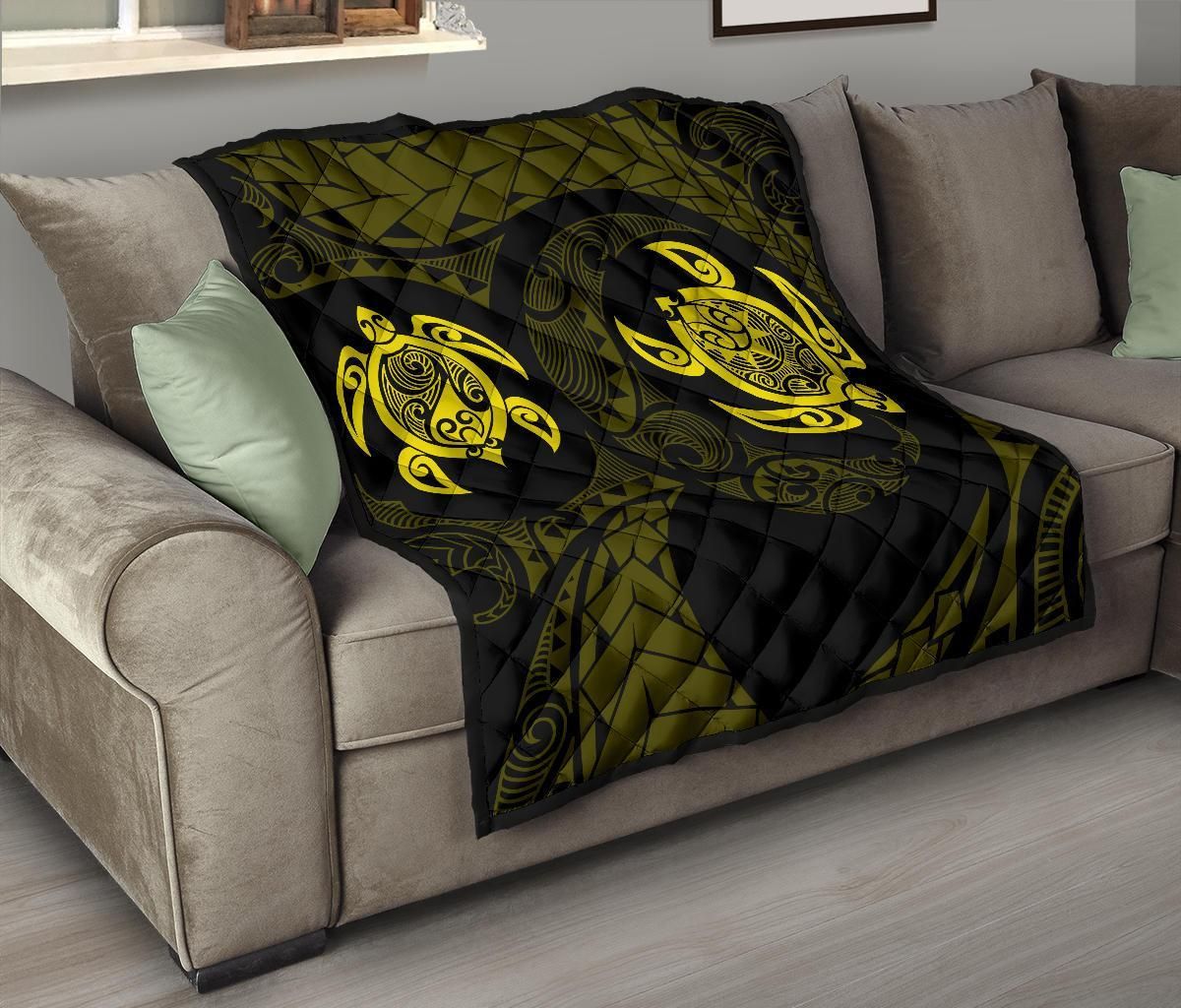 Hawaii Polynesian Turtle Premium Quilt Yellow J7 DHC221110113DD