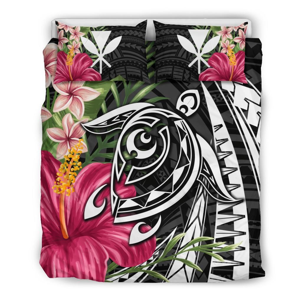 Hawaii Polynesian Turtle Tropical Hibiscus Bedding Set
